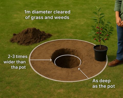 Planting Container-Grown Cherry Trees